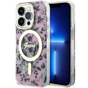 Guess GUHMP14LHCFWSP Flower MagSafe tok iPhone 14 Pro készülékhez