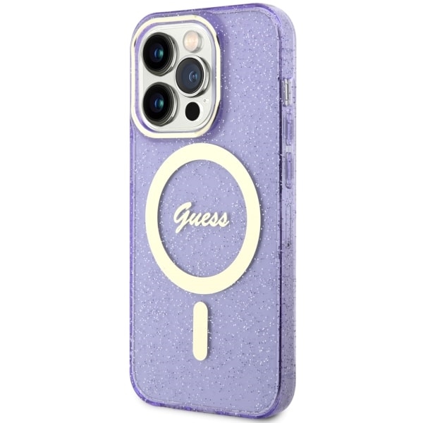 iTok webáruház - Guess Guess GUHMP14LHCMCGU Glitter Gold MagSafe tok iPhone 14 Pro 6,1 hüvelykes készülékhez – lila 2 Guess GUHMP14LHCMCGU iPhone 14 Pro 6.1" purple/purple hardcase Glitter Gold MagSafe