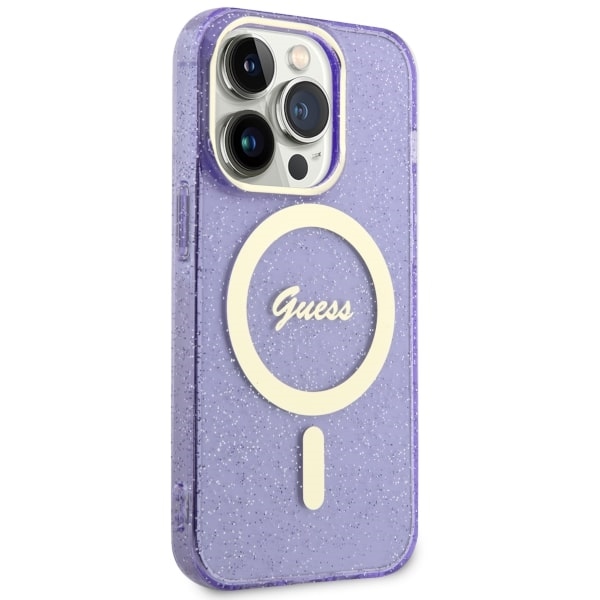 iTok webáruház - Guess Guess GUHMP14LHCMCGU Glitter Gold MagSafe tok iPhone 14 Pro 6,1 hüvelykes készülékhez – lila 4 Guess GUHMP14LHCMCGU iPhone 14 Pro 6.1" purple/purple hardcase Glitter Gold MagSafe