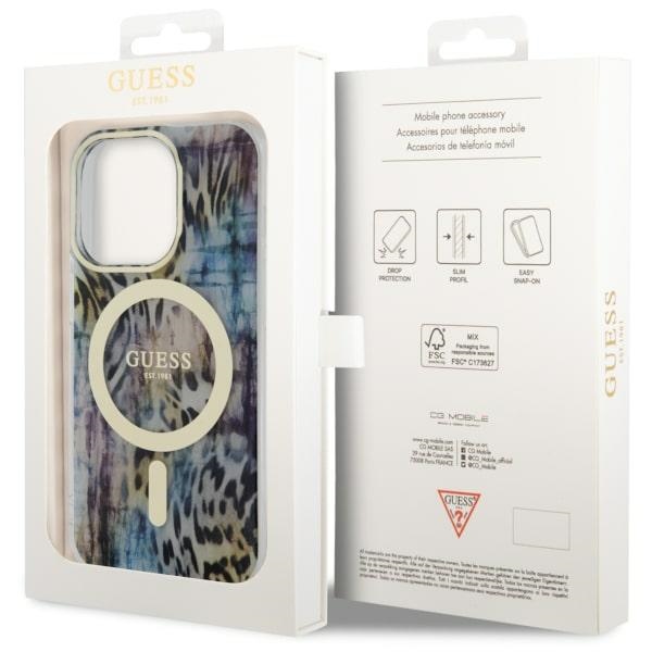 iTok webáruház - Guess Guess GUHMP14LHLEOPWB Leopard MagSafe tok iPhone 14 Pro 6,1" készülékhez – kék 8 Guess GUHMP14LHLEOPWB iPhone 14 Pro 6.1" blue/blue hardcase Leopard MagSafe
