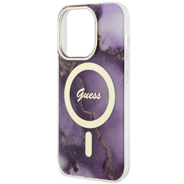 iTok webáruház - Guess Guess GUHMP14LHTMRSU Golden Marble MagSafe tok iPhone 14 Pro 6,1" készülékhez, lila 6 Guess GUHMP14LHTMRSU iPhone 14 Pro 6.1" purple/purple hardcase Golden Marble MagSafe