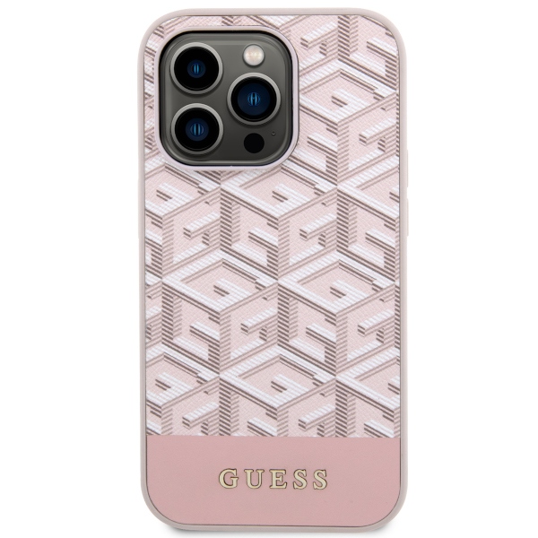 iTok webáruház - Guess Guess GUHMP14LHGCFSEP iPhone 14 Pro 6,1 hüvelykes rózsaszín kemény tok – GCube Stripes MagSafe 3 Guess GUHMP14LHGCFSEP iPhone 14 Pro 6.1" pink/pink hard case GCube Stripes MagSafe