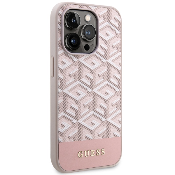 iTok webáruház - Guess Guess GUHMP14LHGCFSEP iPhone 14 Pro 6,1 hüvelykes rózsaszín kemény tok – GCube Stripes MagSafe 4 Guess GUHMP14LHGCFSEP iPhone 14 Pro 6.1" pink/pink hard case GCube Stripes MagSafe