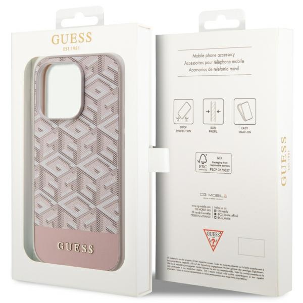 iTok webáruház - Guess Guess GUHMP14LHGCFSEP iPhone 14 Pro 6,1 hüvelykes rózsaszín kemény tok – GCube Stripes MagSafe 8 Guess GUHMP14LHGCFSEP iPhone 14 Pro 6.1" pink/pink hard case GCube Stripes MagSafe