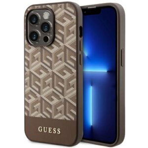 Guess GUHMP14LHGCFSEW iPhone 14 Pro 6,1 hüvelykes barna kemény tok GCube Stripes MagSafe