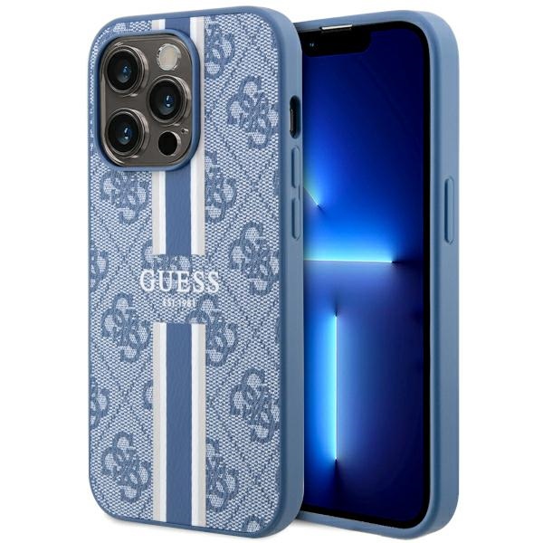 iTok webáruház - Guess Guess GUHMP14LP4RPSB 4G Printed Stripes MagSafe tok iPhone 14 Pro készülékhez, kék 1 Guess GUHMP14LP4RPSB iPhone 14 Pro 6.1" blue/blue hardcase 4G Printed Stripes MagSafe
