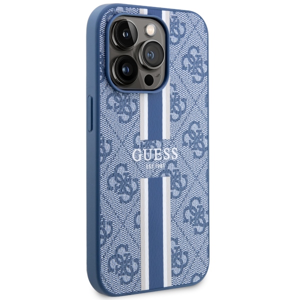 iTok webáruház - Guess Guess GUHMP14LP4RPSB 4G Printed Stripes MagSafe tok iPhone 14 Pro készülékhez, kék 4 Guess GUHMP14LP4RPSB iPhone 14 Pro 6.1" blue/blue hardcase 4G Printed Stripes MagSafe