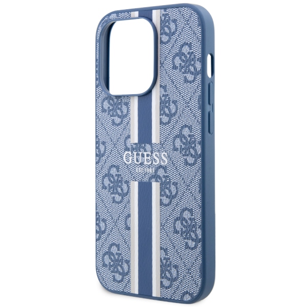 iTok webáruház - Guess Guess GUHMP14LP4RPSB 4G Printed Stripes MagSafe tok iPhone 14 Pro készülékhez, kék 6 Guess GUHMP14LP4RPSB iPhone 14 Pro 6.1" blue/blue hardcase 4G Printed Stripes MagSafe