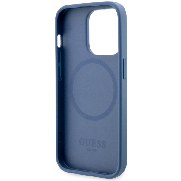 iTok webáruház - Guess Guess GUHMP14LP4RPSB 4G Printed Stripes MagSafe tok iPhone 14 Pro készülékhez, kék 7 Guess GUHMP14LP4RPSB iPhone 14 Pro 6.1" blue/blue hardcase 4G Printed Stripes MagSafe