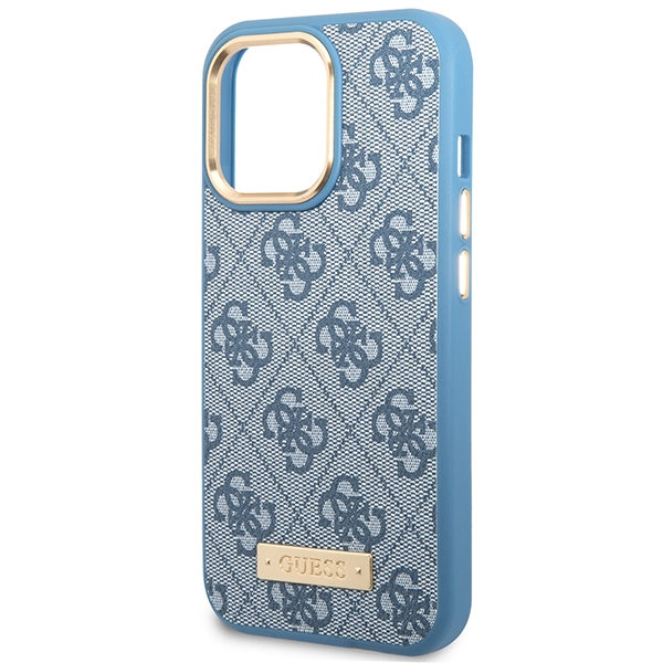 iTok webáruház - Guess Guess GUHMP14LU4GPRB iPhone 14 Pro 6,1 hüvelykes kék tok 4G Logo Plate MagSafe 6 Guess GUHMP14LU4GPRB iPhone 14 Pro 6.1" blue/blue hard case 4G Logo Plate MagSafe