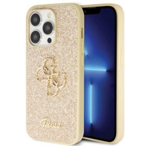 Guess GUHCP14LHG4SGD tok iPhone 14 Pro készülékhez – Glitter Script Big 4G, arany