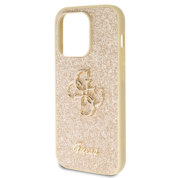iTok webáruház - Guess Guess GUHCP14LHG4SGD tok iPhone 14 Pro készülékhez – Glitter Script Big 4G, arany 6 Guess GUHCP14LHG4SGD case for iPhone 14 Pro - gold Glitter Script Big 4G