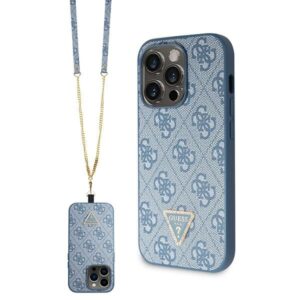 Guess GUHCP14LP4TDSCPB iPhone 14 Pro 6,1 hüvelykes kék crossbody keménytok 4G fém logóval
