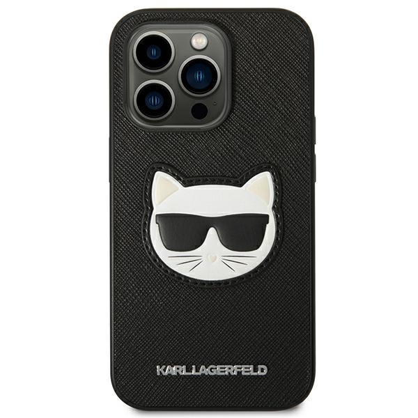 iTok webáruház - Karl Lagerfeld Karl Lagerfeld Saffiano Choupette Head Patch tok iPhone 14 Pro készülékhez (fekete) 3 Karl Lagerfeld Saffiano Choupette Head Patch Case for iPhone 14 Pro (fekete)