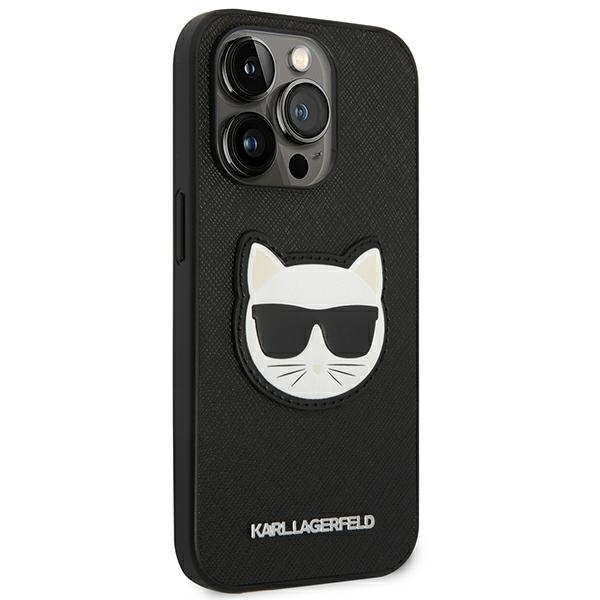 iTok webáruház - Karl Lagerfeld Karl Lagerfeld Saffiano Choupette Head Patch tok iPhone 14 Pro készülékhez (fekete) 4 Karl Lagerfeld Saffiano Choupette Head Patch Case for iPhone 14 Pro (fekete)