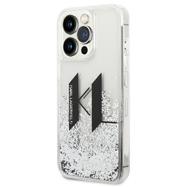 iTok webáruház - Karl Lagerfeld Karl Lagerfeld Liquid Glitter Big KL tok iPhone 14 Pro készülékhez (ezüst) 2 Karl Lagerfeld Liquid Glitter Big KL case for iPhone 14 Pro (ezüst)