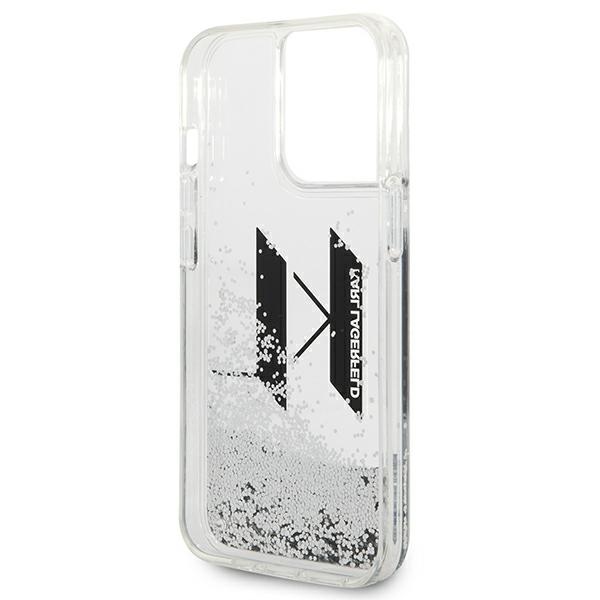 iTok webáruház - Karl Lagerfeld Karl Lagerfeld Liquid Glitter Big KL tok iPhone 14 Pro készülékhez (ezüst) 7 Karl Lagerfeld Liquid Glitter Big KL case for iPhone 14 Pro (ezüst)