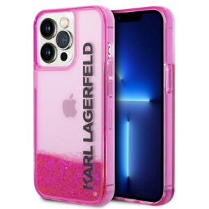 Karl Lagerfeld Liquid Glitter Elong tok iPhone 14 Pro készülékhez (rózsaszín)