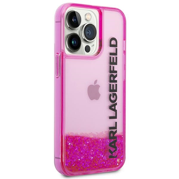 iTok webáruház - Karl Lagerfeld Karl Lagerfeld Liquid Glitter Elong tok iPhone 14 Pro készülékhez (rózsaszín) 4 Karl Lagerfeld Liquid Glitter Elong Case for iPhone 14 Pro (rózsaszín)