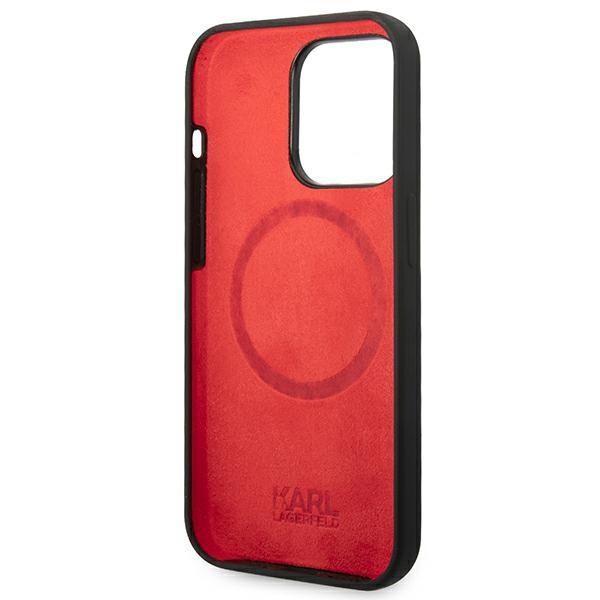 iTok webáruház - Karl Lagerfeld Karl Lagerfeld KLHMP14LSLMP1K iPhone 14 Pro 6,1" fekete szilikontok MagSafe 7 Karl Lagerfeld KLHMP14LSLMP1K iPhone 14 Pro 6,1" hardcase czarny/black Silicone Plaque Magsafe
