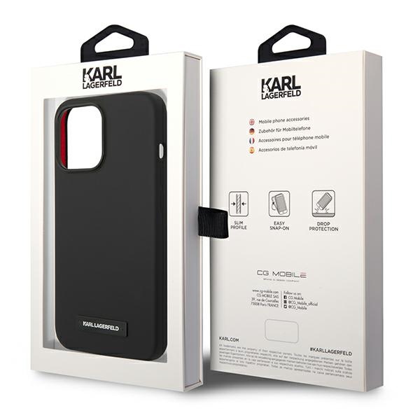 iTok webáruház - Karl Lagerfeld Karl Lagerfeld KLHMP14LSLMP1K iPhone 14 Pro 6,1" fekete szilikontok MagSafe 8 Karl Lagerfeld KLHMP14LSLMP1K iPhone 14 Pro 6,1" hardcase czarny/black Silicone Plaque Magsafe
