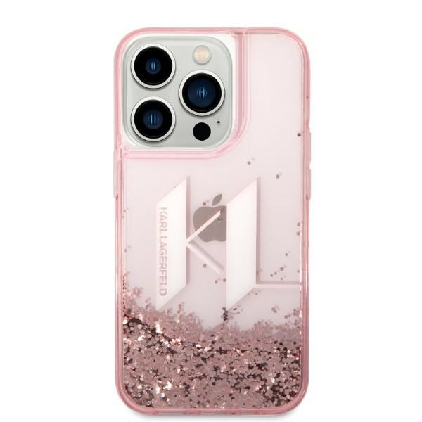 iTok webáruház - Karl Lagerfeld Karl Lagerfeld Liquid Glitter Big KL tok iPhone 14 Pro készülékhez 3 Karl Lagerfeld KLHCP14LLBKLCP iPhone 14 Pro 6.1 "pink / pink hardcase Liquid Glitter Big KL