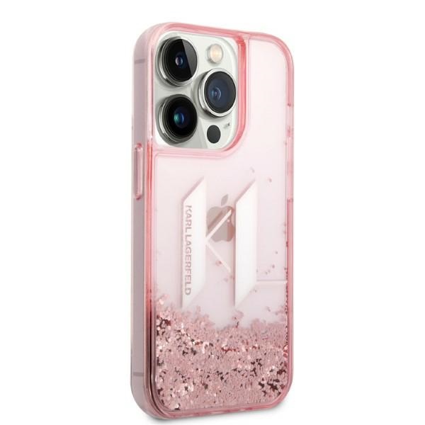 iTok webáruház - Karl Lagerfeld Karl Lagerfeld Liquid Glitter Big KL tok iPhone 14 Pro készülékhez 4 Karl Lagerfeld KLHCP14LLBKLCP iPhone 14 Pro 6.1 "pink / pink hardcase Liquid Glitter Big KL