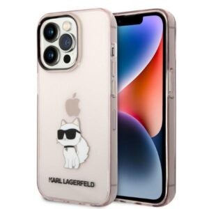 Karl Lagerfeld KLHCP14LHNCHTCP tok iPhone 14 Pro 6,1 hüvelykes készülékhez – Ikonik Choupette, rózsaszín