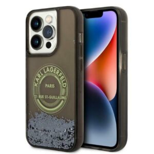 Karl Lagerfeld Liquid Glitter RSG tok iPhone 14 Pro készülékhez (fekete)