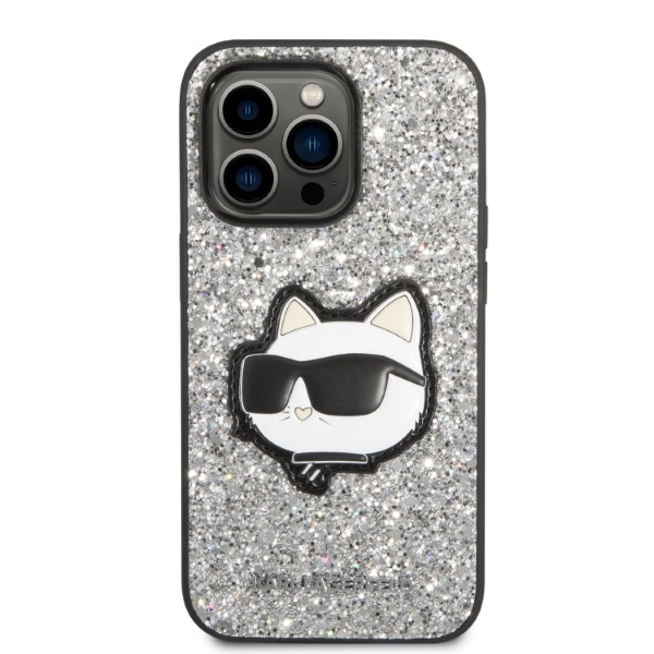 iTok webáruház - Karl Lagerfeld Karl Lagerfeld KLHCP14LG2CPS Glitter Choupette kemény tok iPhone 14 Pro 6,1 hüvelykes készülékhez – ezüst 3 Karl Lagerfeld KLHCP14LG2CPS iPhone 14 Pro 6.1" silver/silver hardcase Glitter Choupette Patch