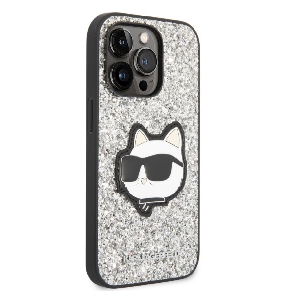 iTok webáruház - Karl Lagerfeld Karl Lagerfeld KLHCP14LG2CPS Glitter Choupette kemény tok iPhone 14 Pro 6,1 hüvelykes készülékhez – ezüst 4 Karl Lagerfeld KLHCP14LG2CPS iPhone 14 Pro 6.1" silver/silver hardcase Glitter Choupette Patch