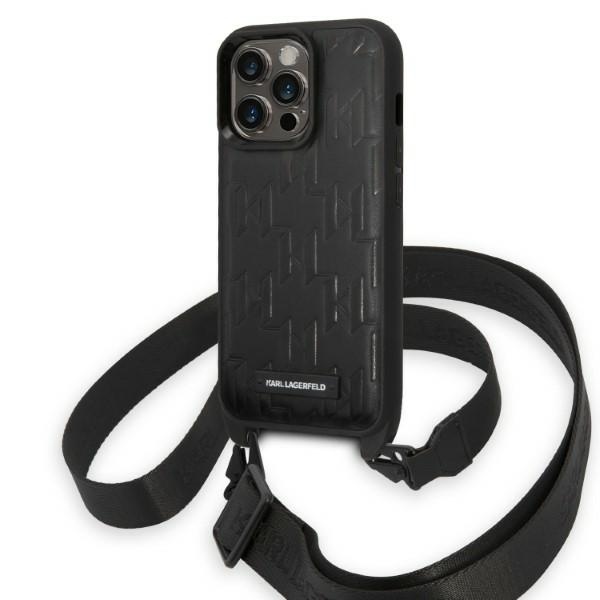 iTok webáruház - Karl Lagerfeld Karl Lagerfeld KLHCP14LSTMMK kemény tok iPhone 14 Pro 6,1 hüvelykes készülékhez, fekete 1 Karl Lagerfeld KLHCP14LSTMMK iPhone 14 Pro 6.1" hardcase black/black Monogram Plaque Logo Strap