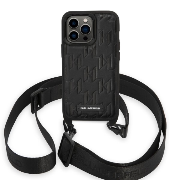 iTok webáruház - Karl Lagerfeld Karl Lagerfeld KLHCP14LSTMMK kemény tok iPhone 14 Pro 6,1 hüvelykes készülékhez, fekete 2 Karl Lagerfeld KLHCP14LSTMMK iPhone 14 Pro 6.1" hardcase black/black Monogram Plaque Logo Strap