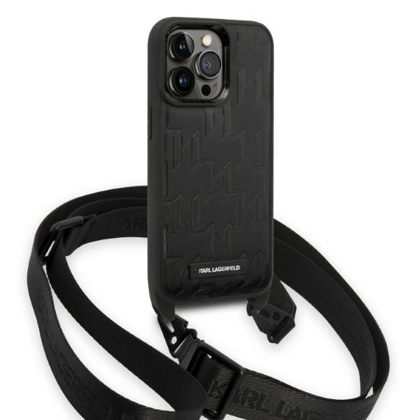 iTok webáruház - Karl Lagerfeld Karl Lagerfeld KLHCP14LSTMMK kemény tok iPhone 14 Pro 6,1 hüvelykes készülékhez, fekete 3 Karl Lagerfeld KLHCP14LSTMMK iPhone 14 Pro 6.1" hardcase black/black Monogram Plaque Logo Strap