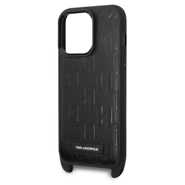 iTok webáruház - Karl Lagerfeld Karl Lagerfeld KLHCP14LSTMMK kemény tok iPhone 14 Pro 6,1 hüvelykes készülékhez, fekete 5 Karl Lagerfeld KLHCP14LSTMMK iPhone 14 Pro 6.1" hardcase black/black Monogram Plaque Logo Strap