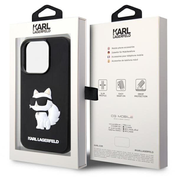 iTok webáruház - Karl Lagerfeld Karl Lagerfeld KLHCP14L3DRKHNK 3D Rubber Choupette tok iPhone 14 Pro 6,1" készülékhez, fekete 8 Karl Lagerfeld KLHCP14L3DRKHNK iPhone 14 Pro 6.1" black/black hardcase Rubber Choupette 3D