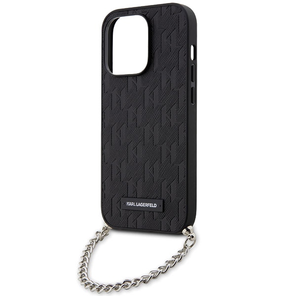 iTok webáruház - Karl Lagerfeld Karl Lagerfeld KLHCP14LSACKLHPK tok iPhone 14 Pro 6,1 hüvelykes készülékhez – Saffiano Monogram Chain, fekete 5 Karl Lagerfeld KLHCP14LSACKLHPK iPhone 14 Pro 6.1" black/black hardcase Saffiano Monogram Chain