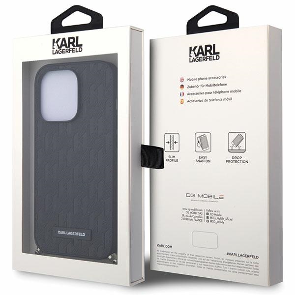 iTok webáruház - Karl Lagerfeld Karl Lagerfeld KLHCP14LSACKLHPK tok iPhone 14 Pro 6,1 hüvelykes készülékhez – Saffiano Monogram Chain, fekete 7 Karl Lagerfeld KLHCP14LSACKLHPK iPhone 14 Pro 6.1" black/black hardcase Saffiano Monogram Chain