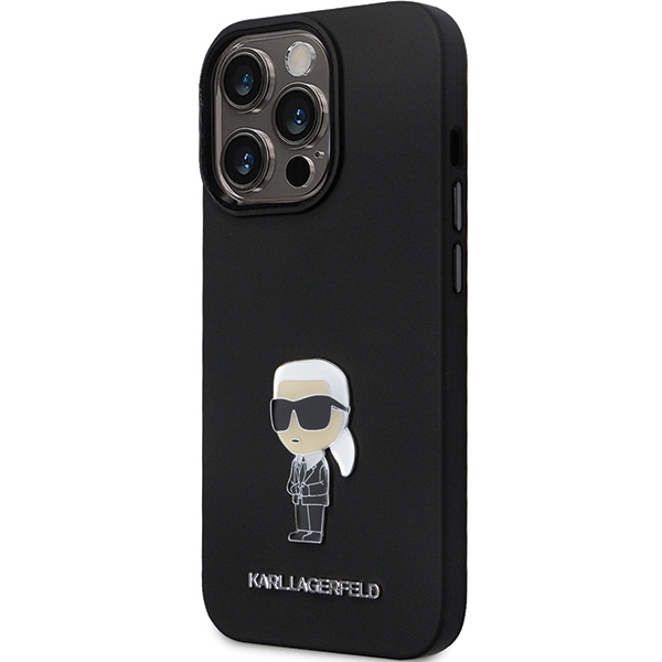 iTok webáruház - Karl Lagerfeld Karl Lagerfeld KLHCP14LSMHKNPK szilikon tok iPhone 14 Pro készülékhez – fekete 2 Karl Lagerfeld KLHCP14LSMHKNPK case for iPhone 14 Pro - black Silicone Ikonik Metal Pin