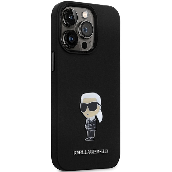 iTok webáruház - Karl Lagerfeld Karl Lagerfeld KLHCP14LSMHKNPK szilikon tok iPhone 14 Pro készülékhez – fekete 4 Karl Lagerfeld KLHCP14LSMHKNPK case for iPhone 14 Pro - black Silicone Ikonik Metal Pin