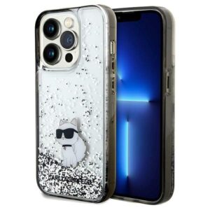 Karl Lagerfeld Liquid Glitter Choupette tok iPhone 14 Pro készülékhez (átlátszó)