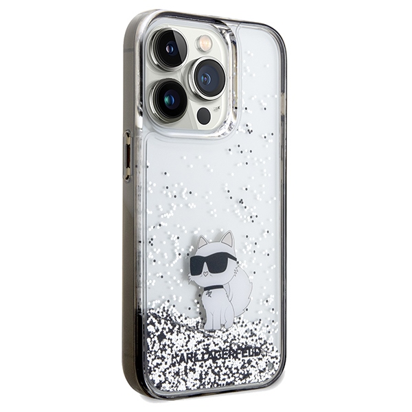 iTok webáruház - Karl Lagerfeld Karl Lagerfeld Liquid Glitter Choupette tok iPhone 14 Pro készülékhez (átlátszó) 4 Karl Lagerfeld Liquid Glitter Choupette case for iPhone 14 Pro (átlátszó)