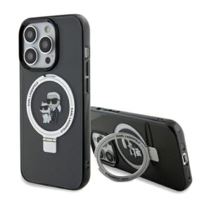 Karl Lagerfeld Ring Stand Karl&Choupette MagSafe tok iPhone 14 Pro készülékhez (fekete)