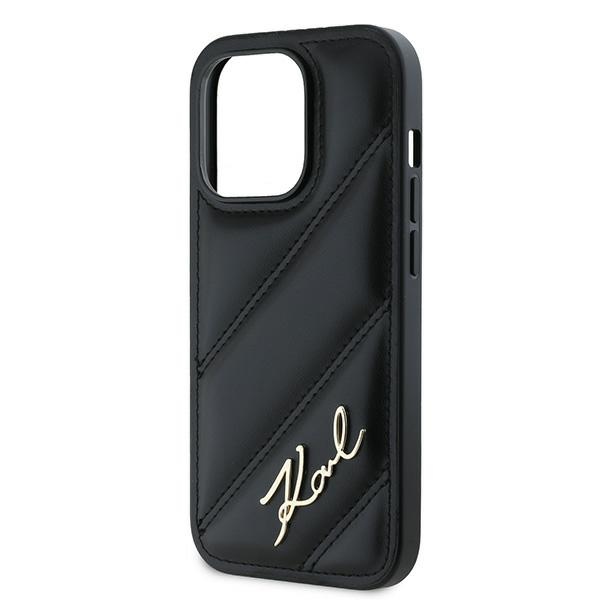 iTok webáruház - Karl Lagerfeld Karl Lagerfeld Diagonal Quilted Script tok iPhone 14 Pro készülékhez (fekete) 6 Karl Lagerfeld Diagonal Quilted Script case for iPhone 14 Pro (fekete)