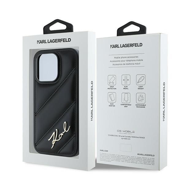 iTok webáruház - Karl Lagerfeld Karl Lagerfeld Diagonal Quilted Script tok iPhone 14 Pro készülékhez (fekete) 8 Karl Lagerfeld Diagonal Quilted Script case for iPhone 14 Pro (fekete)