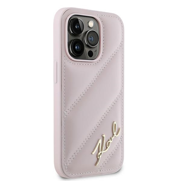 iTok webáruház - Karl Lagerfeld Karl Lagerfeld Diagonal Quilted Script tok iPhone 14 Pro készülékhez (rózsaszín) 4 Karl Lagerfeld Diagonal Quilted Script case for iPhone 14 Pro (rózsaszín)