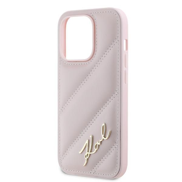 iTok webáruház - Karl Lagerfeld Karl Lagerfeld Diagonal Quilted Script tok iPhone 14 Pro készülékhez (rózsaszín) 6 Karl Lagerfeld Diagonal Quilted Script case for iPhone 14 Pro (rózsaszín)