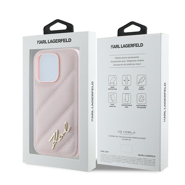 iTok webáruház - Karl Lagerfeld Karl Lagerfeld Diagonal Quilted Script tok iPhone 14 Pro készülékhez (rózsaszín) 8 Karl Lagerfeld Diagonal Quilted Script case for iPhone 14 Pro (rózsaszín)