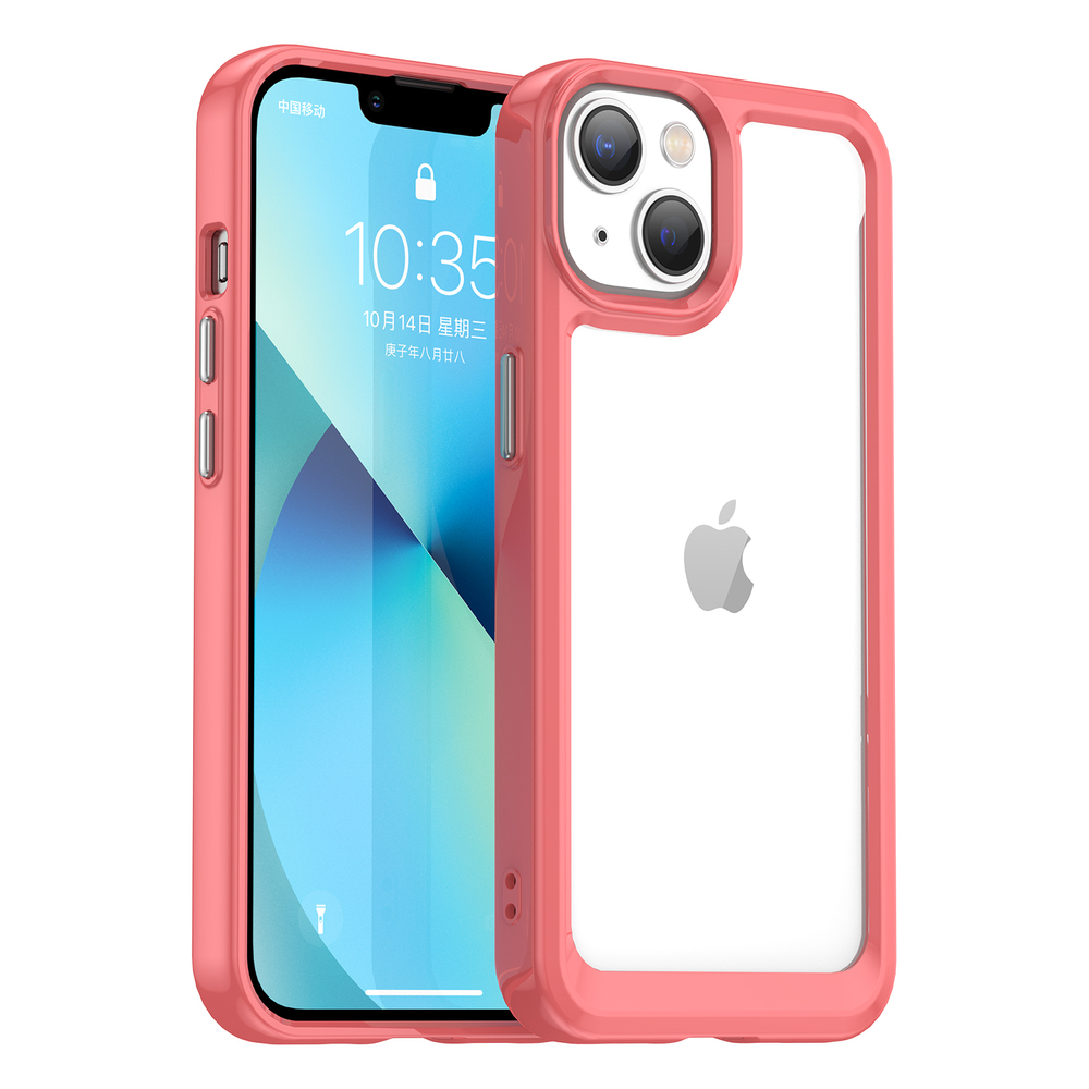 iTok webáruház - Hurtel Outer Space Case tok iPhone 14 készülékhez, piros 1 Outer Space Case iPhone 14 hard cover with a gel frame red