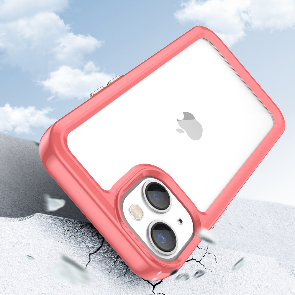 iTok webáruház - Hurtel Outer Space Case tok iPhone 14 készülékhez, piros 3 Outer Space Case iPhone 14 hard cover with a gel frame red